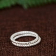 thumbnail image 5 of K-KED 2PCS Real S925 Sterling Silver Band Men Women Lucky Gift 2mm Carved Twist Ring, 5 of 8