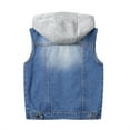 thumbnail image 4 of FAOWME Boys Sleeveless Jacket Girls Jean Vest Hoodies Kids Waist Coat Outerwear Blue 4-5 Years, 4 of 4