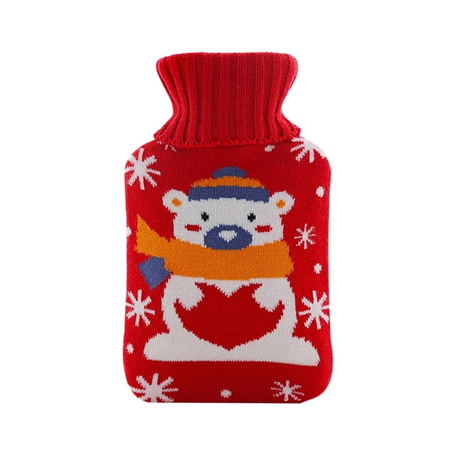Dual Use Knitting & Rubber Hand Warmer with Large Capacity for High-Temperature Heating & Low-Temperature Ice Compress, Secure Seams & Molded Design