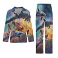 thumbnail image 3 of Dolphins Universe Women's Long Sleeve Flannel Pajama Set Sleepwear S, 3 of 5