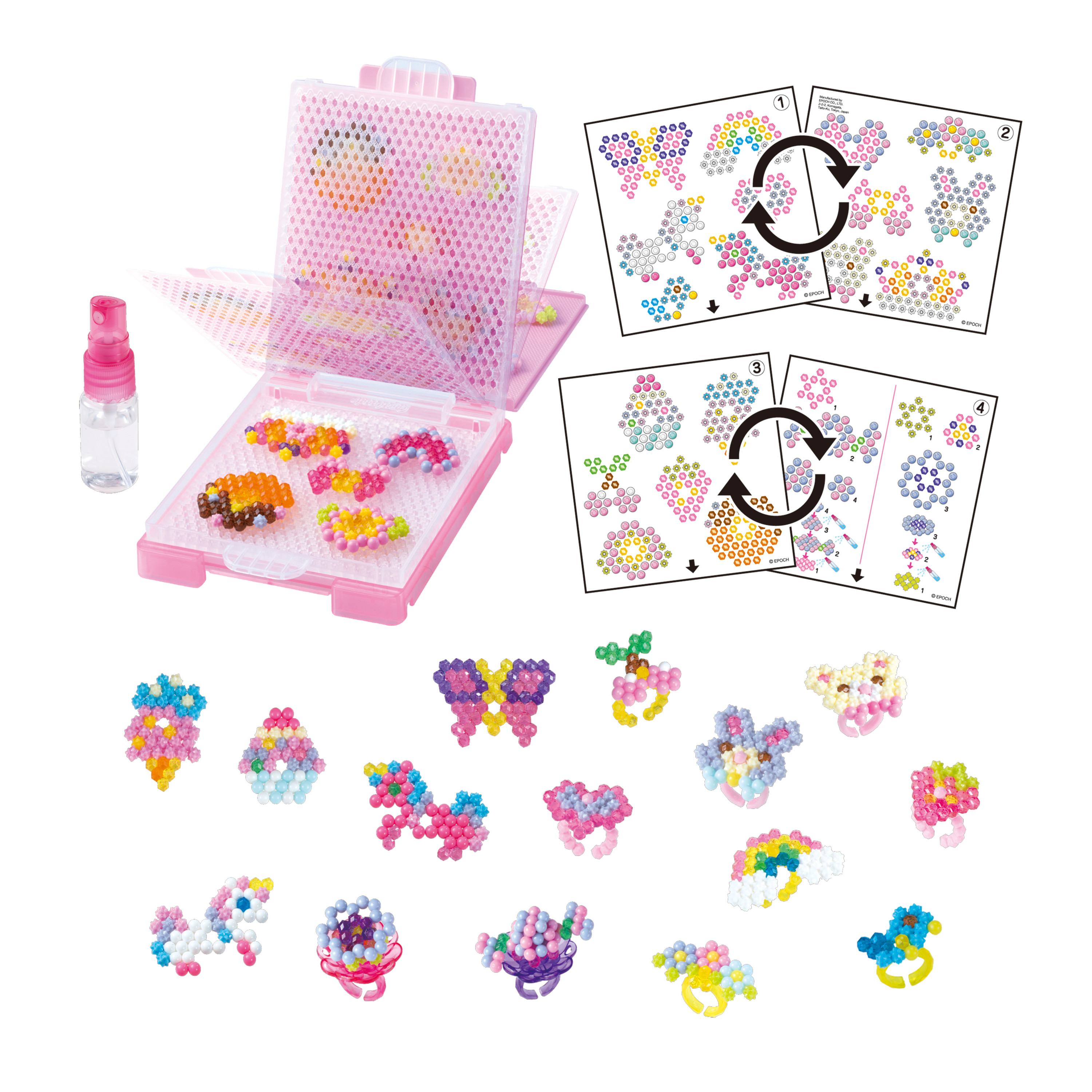 Aquabeads Design & Style Rings Complete Arts & Crafts Bead Kit for Children - create 10 unique wearable rings