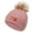 Deep pink, variant on ICHUANYI Kids Hats with 1 Pom Pom Winter Warm Hat Cold Weather Knit Cute Beanie Cap