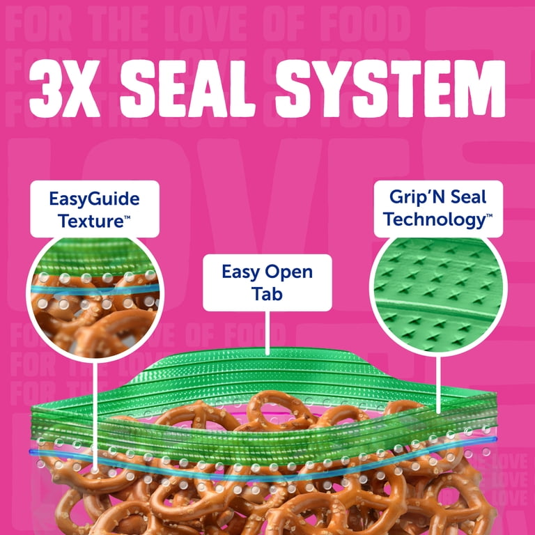 Ziploc, Snack Bags, 280 Count, EasyGuide‚Ñ¢ Texture Grip 'n Seal