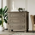 thumbnail image 1 of Commode à 3 Tiroirs pour Chambre, Commode en Bois Gris Commode de Chambre, Petites Commodes Rustiques Table de Nuit Armoire de Rangement en Bois pour Salon, 1 of 6