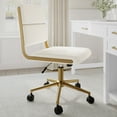 thumbnail image 5 of Martha Stewart Upholstered Office Chair in Off White/Polished Brass, 5 of 12