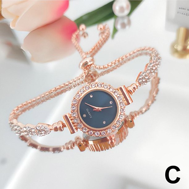Nuevo reloj de moda con diamantes redondos para mujer, reloj de pulsera con ajuste libre, reloj de cuarzo para mujer.