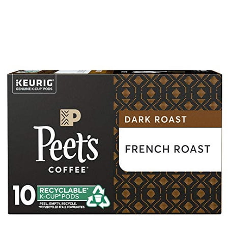 Peet's Coffee French Roast K-Cup Coffee Pods for Keurig Brewers, Dark Roast, 10 Pods