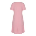 thumbnail image 5 of IROINNID Plain Dresses For Women Casual Summer Solid Color Loose Elastic Short Sleeve V Neck Dress Summer Saving Sale, 5 of 5