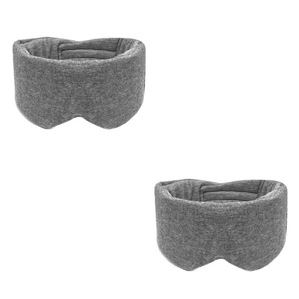 Vogacara Parche de ojo para dormir Longitud portátil Ajustable Plegable Flexible Blinder Dormitorio Viajar Camping Eyeshade Negro Gris 2piezas