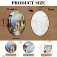 thumbnail image 3 of Canvas Wall Art Italy Town Painting Tuscany Streets Mediterranean Towns Landscape Oval Framed Canvas Prints Vintage Wall Hanging Decor for Home Office Decorations 8.6"x11.4", 3 of 7