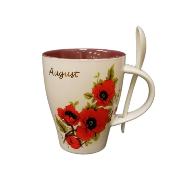 August Poppy Cup and Spoon Set