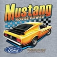 thumbnail image 6 of Wild Bobby, Ford Yellow Mustang Horsepower Cars and Trucks Men Graphic Tee, Heather Grey, Medium, 6 of 6