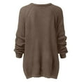 thumbnail image 2 of Vedolay Fall Sweater Women's 2023 Winter Casual Turtleneck Long Sleeve Loose Pullover Sweater,Brown XXL, 2 of 4