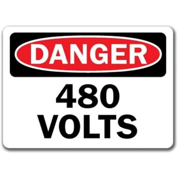 Danger Sign - 480 Volts - 10" x 14" OSHA Safety Sign