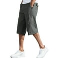 thumbnail image 1 of Mens Cotton Four Seasons Fashion Simple Solid Color Elastic Waist Overalls Casual Pants Shorts, 1 of 4