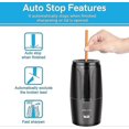 thumbnail image 5 of Electric Auto-Stop Rechargeable Pencil Sharpener for 6-12mm Pencils, Portable School Classroom Use, Black, 5 of 5