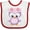 White and Red, variant on Inktastic Cute Pink and Purple Owl Girls Baby Bib