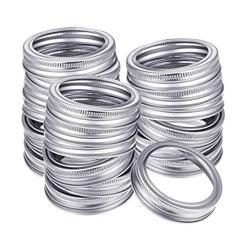 24 Pieces Regular Mouth Mason Jar Canning Bands - Reusable Replacement Metal Rings,Practical Screw Jar Bands,Leak Proof Tinplate Metal Rings,Compatible With Mason Jar
