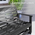 thumbnail image 6 of Outsunny 2-Person Outdoor Glider Bench Patio Double Swing Rocking Chair Loveseat w/ Slatted HDPE Frame for Backyard Garden Porch, Black, 6 of 9