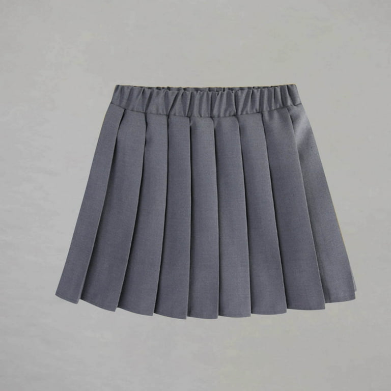 Loopsun Girls Pleated Skirts, Children's Girls Casual Solid