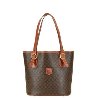 Pre-Owned Celine Macadam Vanity Bag Handbag Pouch Brown PVC