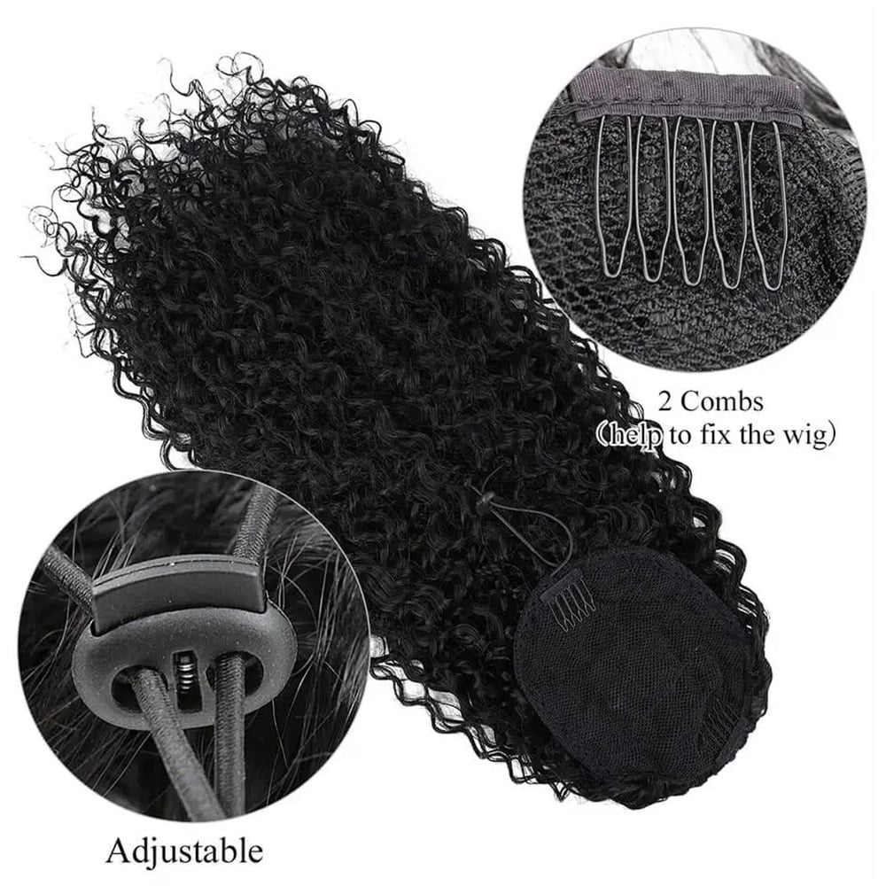 Kinky Curly Drawstring Ponytail Clip In Hair Extensions 10-26 Inch Brazilian Virgin Hair Ponytail Hairpieces