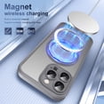 thumbnail image 3 of Dteck Magnetic Case for iPhone 16 Pro Max,Shockproof Matte PC+TPU Case Compatible with MagSafe – 360° Rotatable Kickstand Back Cover Built-in with Smart Buttons for iPhone 16 Pro Max,Gray, 3 of 9