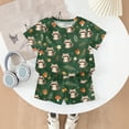 thumbnail image 5 of Girls' Clothing Sets Summer Outfits Size 7-8 Cute Funny Cartoon Animal Print Two Piece Outfits Lounge Set Casual Short Sleeve Tee Top and High Waist Shorts Clothing Sets Dark Green 2-3 Years, 5 of 8