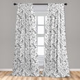 thumbnail image 5 of Ambesonne Surfboard Curtains, Monochrome Coastal, Pair of 28"x95", Black White, 5 of 5