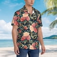 thumbnail image 3 of Pofeuu Rose Flowers Print Hawaiian Shirt for Men Sleeves Casual Button Down Summer Beach Dress Shirts T-Shirts,Small, 3 of 7