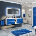 thumbnail image 2 of Eviva Vienna 75 in. Blue Wall Mount Bathroom Vanity with White Integrated Acrylic Sinks, 2 of 7