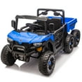 thumbnail image 3 of iRerts 24V Electric Ride on Dump Truck, 4WD Powered Ride on Toys with Remote Control, Dump Bed, Bluetooth Music, 6 Wheel Electric Car for Kids Boys Girls Birthday Christmas Gift Ages 3-5, Blue, 3 of 8