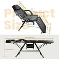 thumbnail image 4 of Adjustable 3 Fold Massage Table, 71in 3-Section Tattoo Chair w/Hydraulic Stool -, 4 of 7