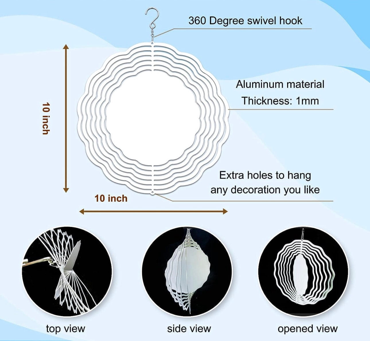 Era Gift Coffee Cup Espresso Wind Chime, Kitchen 3D Wind Spinner Style UV Window Decor