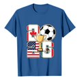 thumbnail image 4 of Women's Football Graphic T-Shirt, Women's Soccer Letter Print Short Sleeve T-Shirt, Casual Summer Neck Top for Women Sports Fan Tee Shirt Everyday for Soccer Tournament 2026 Blue Size: XL, 4 of 4