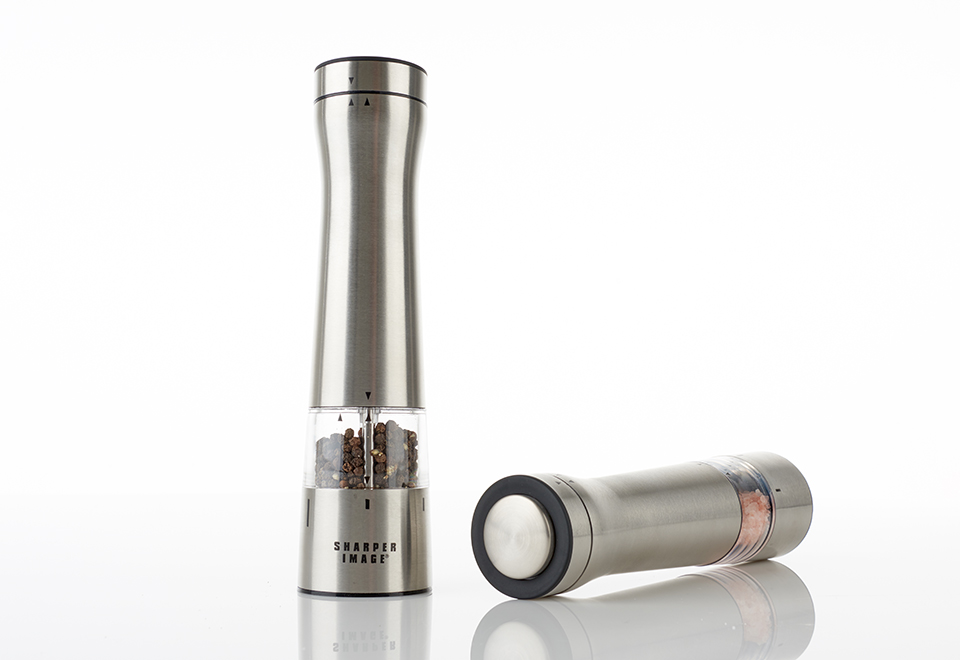 sharper image illuminating electric salt and pepper mill set