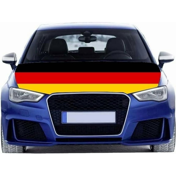 Germany Flag Oversized Car Hood Cover 3.3X5FT/6X7FT 100% Polyester Elastic Fabrics Can be Washed Suitable for large SUV and Pickup Trucks (6x7FT)