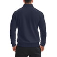 thumbnail image 5 of Men's Quarter Zip Pullover Sweatshirt, Stand Collar Fleece Lined Casual Winter Fall Solid Top with Pocket for Daily Use and Outdoor Leisure,Navy,XL, 5 of 8
