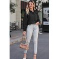 thumbnail image 2 of Asyoly Womens Tops Casual Button Down Cotton Cropped Shirts Solid Long Sleeve Dressy Oversized Blouse with Chest Pocket, 2 of 7