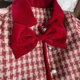 thumbnail image 4 of Conjuntos de blusas y camisas de cuello redondo y manga larga Suéter de punto para niños Cárdigan de flores Top de dos piezas y media falda Conjunto dulce y lindo Conjunto de poliéster para niños, 4 of 9