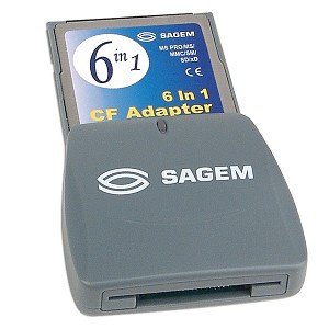 Sagem CompactFlash to MS Pro/MS/MMC/SM/SD/xD Card Adapter - Turn your CF Type I Card Slot into a 6-in-1 Card Reader!