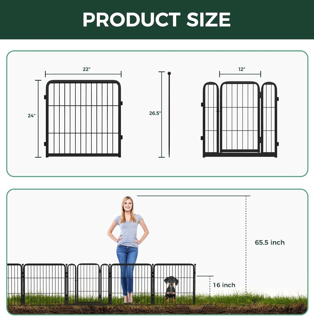 FXW Rollick Dog Playpen Decorative Garden Fence 23.6" X 22.2" (7.6 length) 4 Panels