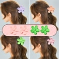 thumbnail image 5 of pinzas para el pelo de flores grandes, pinzas para garras con pétalos de margaritas grandes, pasadores florales mate, color mixto 2, 5 of 5