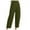 Army Green, variant on Htigea Cotton Linen Straight Trousers for Women Elastic High Waisted Ankle Pants Loose Fit Plus Size Casual Long Pants Solid Color Wide Leg Pants with Pockets