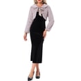 thumbnail image 2 of INSPIRE CHIC Chaqueta Bolero de Piel Sintética para Mujeres, Corta, con Lazo Frontal, Abrigo Esponjoso, Talla L, Púrpura Polvoriento, 2 of 6