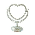 thumbnail image 1 of Espejo de maquillaje de mesa Salvador Espejo de tocador de escritorio Doble cara Forma de corazón plateado, 1 of 6