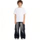 thumbnail image 4 of Pantalones vaqueros largos para niño/niña, vaqueros de color liso, pantalones largos, pantalones holgados de cintura alta para niños, pantalones de trabajo rectos, pantalones de pierna ancha, pantalon, 4 of 5