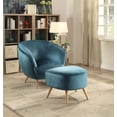 thumbnail image 2 of Pouf Aisling ACME en velours sarcelle, 2 of 2