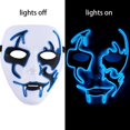 thumbnail image 2 of Máscara de disfraz de Halloween, máscara de miedo con luz LED para festival, cosplay, Halloween, 3 modos de flash (azul) Sailing  Electrónica, 2 of 5