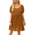 thumbnail image 3 of Summer Dresses for Women Casual Short Sleeve Crew Neck Midi Flowy Boho Dress Beach Sundress, 3 of 6